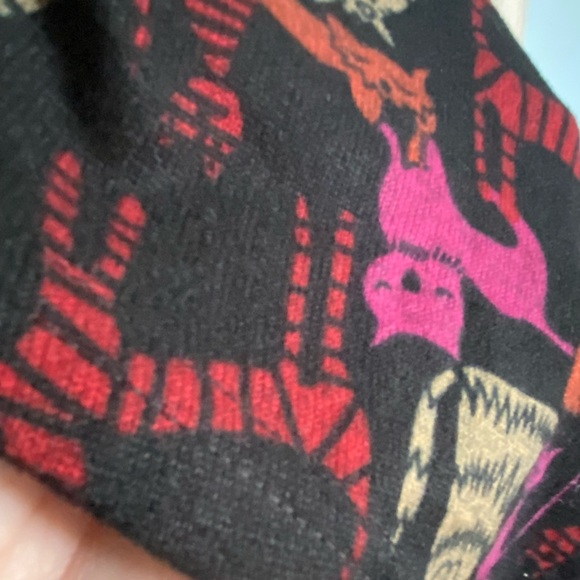 CREATION Soft Light Fuzzy Crew Neck Cardigan with Feline CATS all over print M - Picture 7 of 11